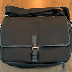 Coach black nylon crossbody bag